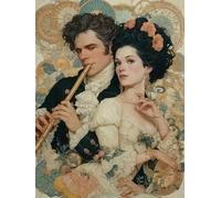 Amore Dipingere con i Numeri Adulti, Flower Fai Da Te Dipingere con i Numeri, Paint by Numbers Kit con Pennelli e Vernice Acrilica, Hobby Creativi Adulti, Decorazioni Parete, Regalo, 50x70cm 1-4140