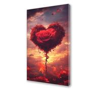 Amore Dipingere con i Numeri Fiore Dipingere con i Numeri Adulti Bambini, DIY Olio Painting by Numbers Kit, Vernice Acrilica Pennelli Decora la Casa Ragazze Regalo 70x140 cm (Senza Cornice) L732