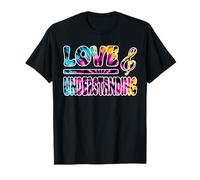 Amore E COMPRENSIONE retrò Atmosfera 60s Stile Hippie Vibes Maglietta