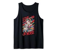 Amore e rumore Geisha Style Cat Cuffie Art Canotta