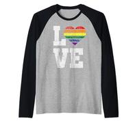 Amore e uguaglianza | Orgoglio LGBTQ | Orgoglioso alleato Rainbow Queer Maglia con Maniche Raglan