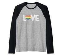 Amore e uguaglianza | Orgoglio LGBTQ | Orgoglioso alleato Rainbow Queer Maglia con Maniche Raglan