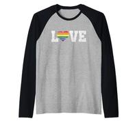 Amore e uguaglianza | Orgoglio LGBTQ | Orgoglioso alleato Rainbow Queer Maglia con Maniche Raglan