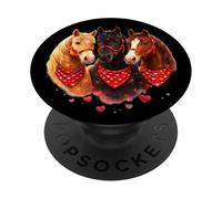 Amore equestre Tre Cavalli Opera D'arte PopSockets PopGrip Adesivo