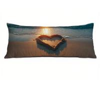 Amore Federe Cuscini Divano 50 x 150 cm, Cuscini per Divano in Lino Cotone Morbida e Traspirante, Spiaggia Copricuscino Letto con Cerniera Invisibile Federe Cuscino per Arredamento Casa Letto T-9712
