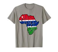 Amore Gambia con La Bandiera Gambia in Africa Mappa Maglietta