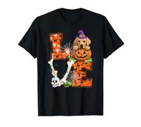 Amore Halloween Labrador Costume Strega Zucche Amante Maglietta