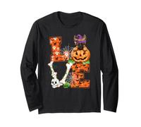 Amore Halloween Pastore Tedesco Costume Strega Zucche Maglia a Manica