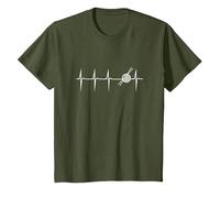 Amore, impulso, Lavoro Manuale - Battito del Cuore a Maglia Maglietta, Bambini, Oliva, 12 Anni