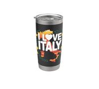 Amore Italia Mappa Cuore Tributo Turistico Bicchiere termico in acciaio inox doppia parete