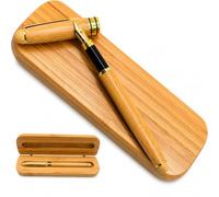 Amore Legno Sforza Penna Stilografica Elegante, Idee Regalo Uomo e Donna, Regali Laurea Compleanno con Frasi Motivazionali, Scatola in Legno di Bamboo (NATURALE)