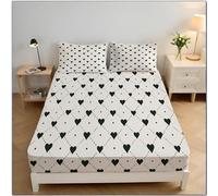 Amore Lenzuolo Con Angoli 180x200x30cm, Semplicità Moderna Lenzuolo Coprimaterasso Traspirante Confortevole Lenzuola Sotto Profondità 30cm per Super King, Bianco