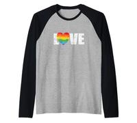 Amore LGBT Rainbow Colori Colorati Maglia con Maniche Raglan