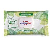 Amore Mio | 490 Salviette Biodegradabili, Igienizzanti e Purificanti, ai Fiori di Cera Extra Large per il Manto di Cani e Gatti, Disinfettanti, 30x20 cm - 14 Confezioni da 35 Salviettine