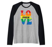 Amore Orgoglio E Uguaglianza LGBTQ Orgoglioso Alleato Arcobaleno Queer LGBT Maglia con Maniche Raglan