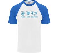 Amore Pace Delfini Uomo S/S Baseball T-Shirt