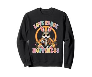 Amore Pace Hoppiness Carino Retro Bunny Pasqua Felpa