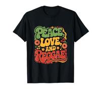 Amore Pace Reggae Musica Rastafari Roots Giamaicano Rasta Maglietta