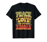 Amore Pace Reggae Musica Rastafari Roots Giamaicano Rasta Maglietta