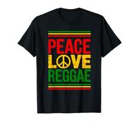 Amore Pace Reggae Musica Rastafari Roots Giamaicano Rasta Maglietta