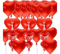 Amore Palloncini cuore Rosso Cuore Palloncini, Palloncini con Elio a Forma, Palloncini Cuore Rosso - Kit Decorazioni Festa di San Valentino - Palloncini Ad Elio di Alta Qualità, per Matrimoni