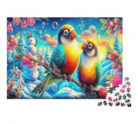 Amore per il Parrot Puzzle Da 1000 Pezzi Per Adulti Giocatori, Carta Riciclata Resistente,Parrot Floral Wall Art Regalo Per Adulti, Divertimento Di Fine Settimana 70x50cm/1000pcs