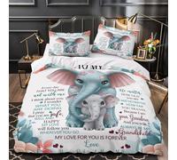 Amore per la nipote Set Di Copripiumino 3 pezzi stampa 3D con federe per cuscini incluso federe Disegno floreale vintage di un elefante copripiumino for bambini e adolescenti Single（140x200cm）