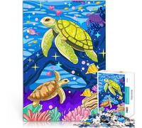 Amore per le tartarughe marine Puzzle da 1000 pezzi per adulti Giocattoli educativi per l'apprendimento Giochi per famiglie Decorazioni e regali unici per la casa 38x26cm
