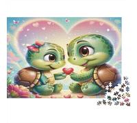 Amore per le tartarughe Puzzle 1000 Pezzi Carta riciclata per adulti Puzzle per adulti Gioco educativo con sfida Ottima idea regalo per creatività e regali 38x26cm/1000pcs