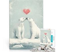 Amore per l'orso polare Puzzle da 1000 pezzi per adulti Giocattoli che creano dipendenza e sfidano l'intelligenza del cervello Decorazione d'arte per la casa 38x26cm