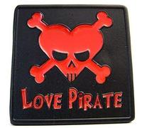 Amore Pirata Fibbia in Black e Red Skull