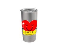 Amore Proprio Frase Positiva con Cuore Sorridente Bicchiere termico in acciaio inox doppia parete