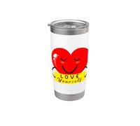 Amore Proprio Frase Positiva con Cuore Sorridente Bicchiere termico in acciaio inox doppia parete