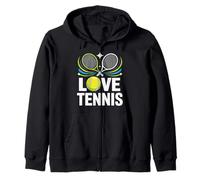 Amore Racchetta da Tennis Palla Appassionato Divertimento Felpa con Cappuccio