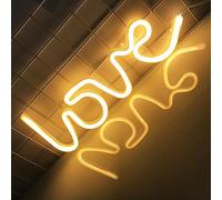 Amore Segno al neon per la camera da letto, USB o batteria per la parete, led luce al neon come insegne al neon per le ragazze Amore Illuminare per la festa di Natale Wedding, bianco caldo