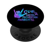 Amore Suicidio Prevenzione Consapevolezza - Punto e virgola PopSockets PopGrip Adesivo