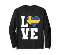 Amore Svezia Grande Svezia Abbigliamento da viaggio Svedese Love Maglia a Manica