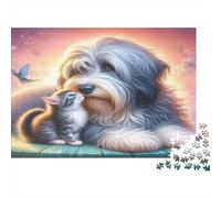 Amore tra cani e gatti Puzzle 1000 Pezzi Carta riciclata per adulti Puzzle per adulti Gioco difficile e stimolante Gioco familiare divertente Ottima idea regalo per il relax 70x50cm/1000pcs