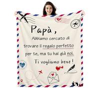 Amorea Papà ABBIAMO CERCATO DI TROVARE IL REGALO MIGLIOR PER TE MA TU HAI GIÀ NOI Ti Vogliamo Bene Coperta per Papà Compleanno Festa del Padre Regalo di Natale