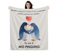 Amorea Quando I Pinguini trovano il loro compagno Restano insieme per sempre Tu sei il mio Pinguino Coperta romantica per Lui Fidanzato Marito Compleanno San Valentino Regalo di Natale(pinguino)
