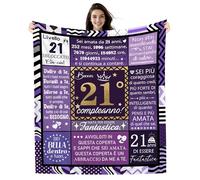 Amorea Regalo per il 21° Compleanno Coperte per il Compleanno di Ragazze Donne di 21 Anni per Figlia Sorella Nipote Cugina Migliore Amica Ragazza Buon Compleanno Happy Birthday (21-lei)