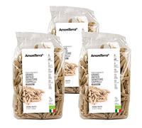 Amoreterra, (3 Pz.) Pasta Senatore Cappelli integrale Bio Penne Rigate 500g, Grani antichi, artigianale biologica, trafila al bronzo, essiccata bassa temperatura, farina a pietra in antico mulino