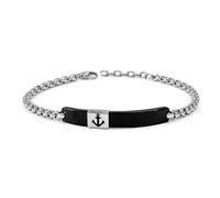 amorili Bracciale Ancora Uomo Personalizzabile con Incisione in Acciaio Inox - Gioiello Maschile Personalizzato con Frasi e Date - Idea Regalo Uomo