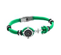 amorili bracciale bussola ancora e cordino nautico uomo (verde)