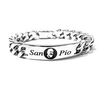 amorili Bracciale Uomo San Padre Pio in Acciaio Inox | Gioiello Religioso Elegante e Resistente | Braccialetto Spirituale di Fede e Protezione | Ispirato a San Pio da Pietrelcina bcc2943