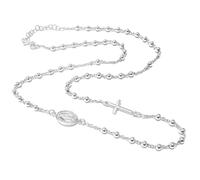 amorili Collana Rosario in Argento 925 Modello Girocollo