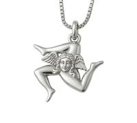 amorili Collana Trinacria Siciliana in Argento 925 | Gioiello Sicilia Uomo Donna | Ciondolo Portafortuna con Catena | Regalo Artigianale Made in Italy cll1860
