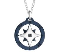 amorili Collana Uomo Rosa dei Venti in Acciaio Inossidabile | Pendente Bussola Nautica | Catena Regolabile Fino a 50 cm | Gioiello Regalo Elegante Stile Marina Militare (y)
