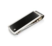 amorili Fermasoldi Uomo in Acciaio Inox con Particolari Neri e Zircone - Accessorio Classico Elegante - Clip Ferma Banconote a Molla per Soldi - Idea Regalo Uomo fsl018