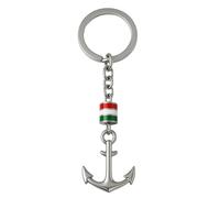 amorili Portachiavi Ancora Uomo in Acciaio Inox - Bandiere Italiana - Idea Regalo Nautica, Marina Militare, Barche, Auto - Elegante e Resistente - prt0286